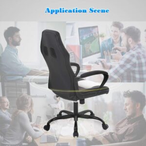 Office Chair PC Gaming Chair Cheap Desk Chair Ergonomic PU Leather Executive Computer Chair Lumbar Support for Women, Men (White)