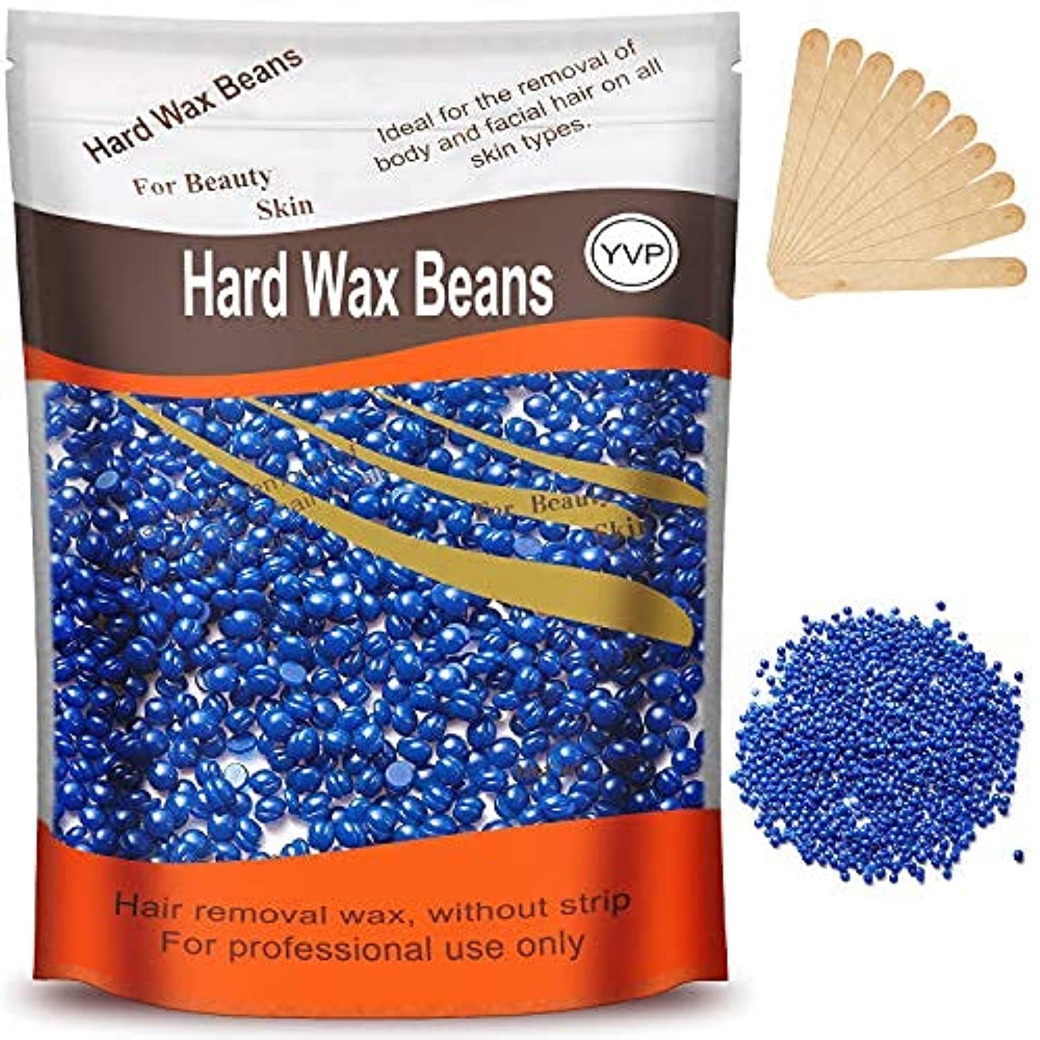 Hard Wax Beads for Hair Removal, Yovanpur Wax Beads for Sensitive Skin, Har Wax Beans for Coarse Hair, Waxing beads for Face, Eyebrow, Body, Bikini, Brazilian At Home 300g (10 Oz)/bag（Chamomile)