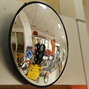 Traffic Curved Convex Wide Angle Mirror, 30 cm / 12", Unbreakable for Road Safety Shop Security with Adjustable Wall Fixing Bracket