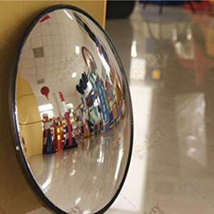 Traffic Curved Convex Wide Angle Mirror, 30 cm / 12", Unbreakable for Road Safety Shop Security with Adjustable Wall Fixing Bracket