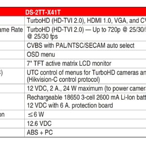 HIKVISION DS-TT-X41T 7" TFT Active Matrix LCD Test Monitor