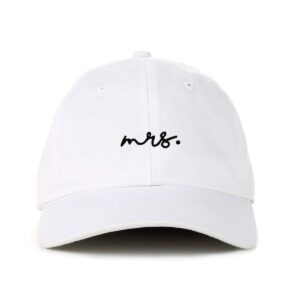 mrs. baseball cap embroidered cotton adjustable dad hat white