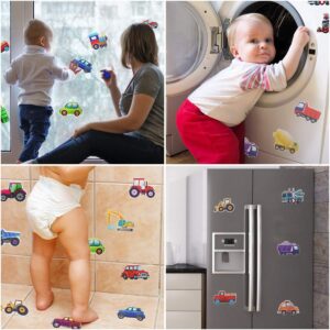 Cieovo 20 Set Non-Slip Bathtub Stickers, Transportation Vehicle Tractor Cars Trucks Excavator Decal Treads, Adhesive Safety Anti-Slip Appliques for Bath Tub and Shower Surfaces