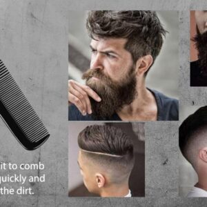 LUXXII (6 Pack) 5" Pocket Hair Comb Beard & Mustache Combs for Men's Hair Beard Mustache and Sideburns