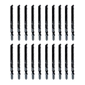 TAROSE 20-Piece T144D 4 Inch 6 TPI Assorted T-Shank Jig Saw Blades Set for Speed Cutting Wood