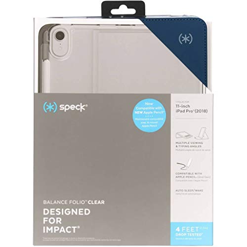 Speck BalanceFolio Clear 11-inch iPad Pro Case, Gen 2, Marine Blue/Clear