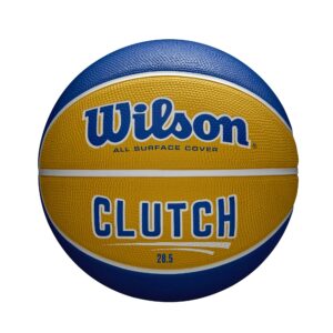 wilson clutch basketball, intermediate size - 28.5", orange/blue