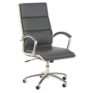 bush business furniture studio c high back executive office chair, dark gray leather