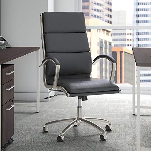Bush Business Furniture Studio C High Back Executive Office Chair, Dark Gray Leather