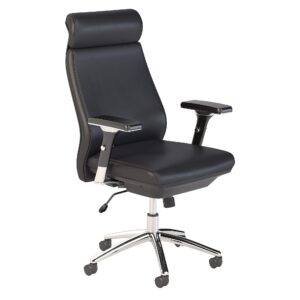 Bush Business Furniture Studio C High Back Leather Executive Office Chair in Black