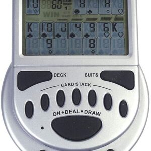 John N. Hansen Mega Screen Handheld Solitaire Game - Klondike Style Video Play for Ages 8+