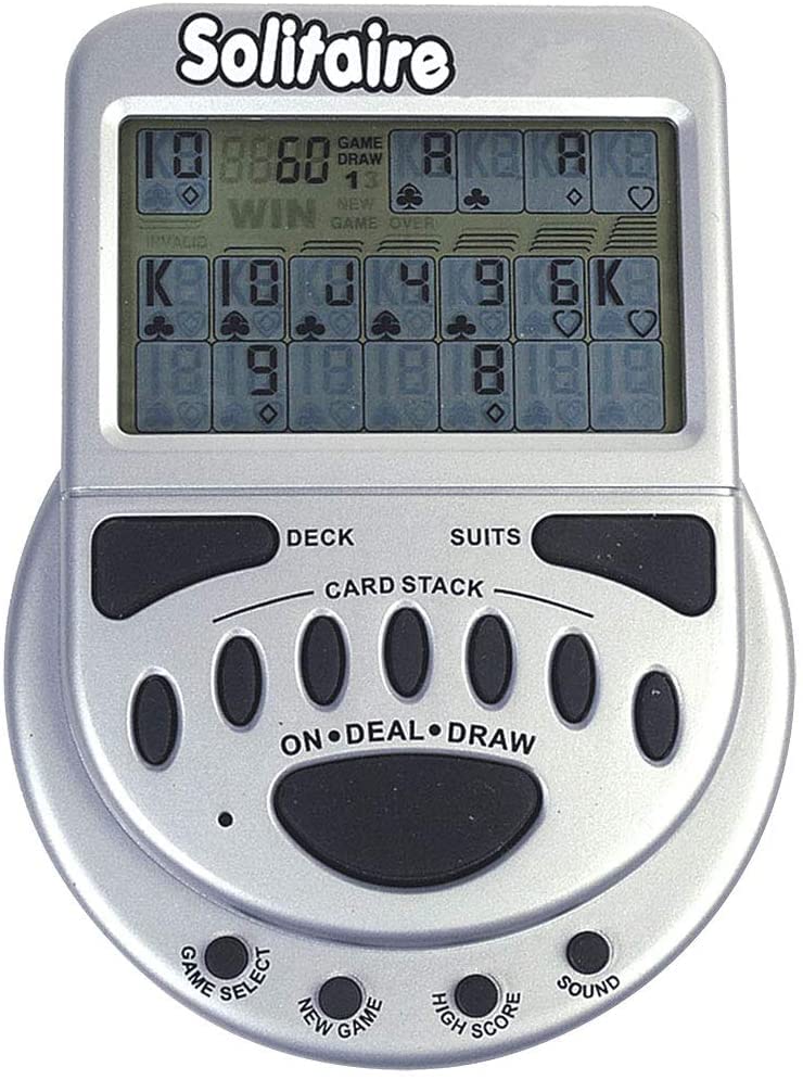 John N. Hansen Mega Screen Handheld Solitaire Game - Klondike Style Video Play for Ages 8+