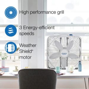 Lasko Lasko-20 Weather-Shield Performance Box, 3-Speed (3720) Household Fans, Standard