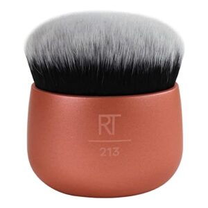 real techniques foundation makeup blender, kabuki brush for face or body makeup, works with liquid or cream foundation, no handle, blend & buff makeup, dense synthetic bristles, 1 count