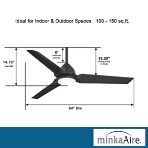 MINKA-AIRE F753L-CL Java 54 Inch Outdoor Ceiling Fan with Integrated LED Light in Coal Finish