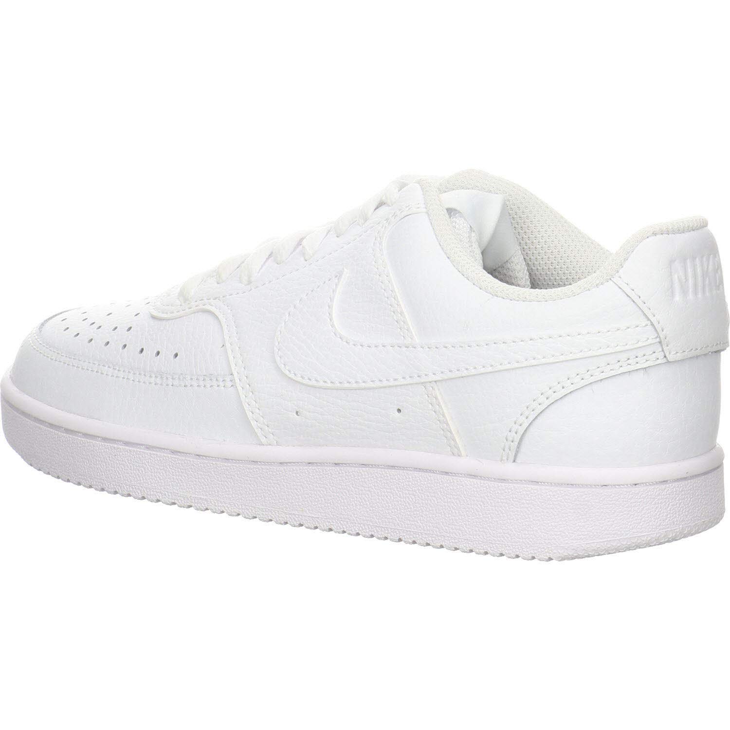 Nike Women's Court Vision Low Sneaker, White/White-White, 6 Regular US