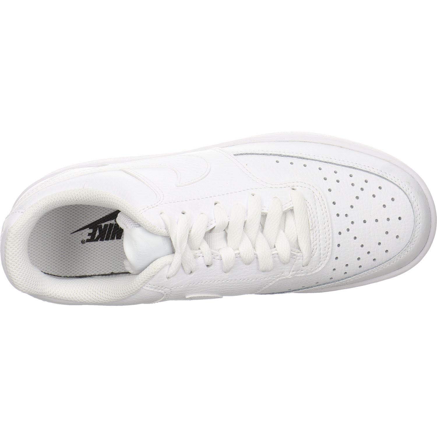 Nike Women's Court Vision Low Sneaker, White/White-White, 6 Regular US