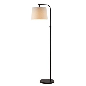 Safavieh FLL4085A Lighting Collection Winley Oil Rubbed Bronze Adjustable 65-inch (LED Bulb Included) Floor Lamps, White
