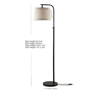 Safavieh FLL4085A Lighting Collection Winley Oil Rubbed Bronze Adjustable 65-inch (LED Bulb Included) Floor Lamps, White