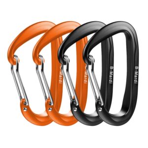 B-Mardi Carabiner Clips Heavy Duty 12kN (2697 lbs)-Lightweight Locking Carabiners for Camping, Hiking, Hammock, Dog Leash Harness, Outdoor and Gym etc, Keychains& Utility ﻿