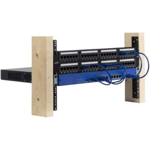 NavePoint 12U Vertical Rack Rail Pair DIY Kit with Hardware, Black