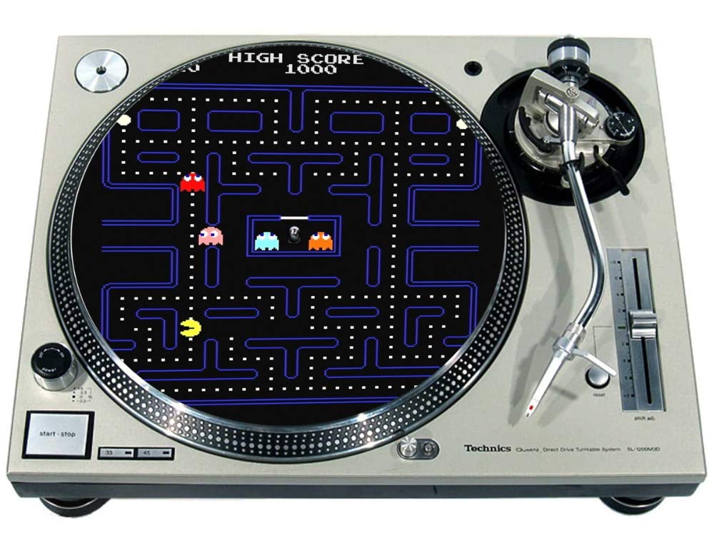 Slipmat Slip Mat Scratch Pad Felt for any 12" LP DJ Vinyl Turntable Record Player Custom Graphical - Pacman