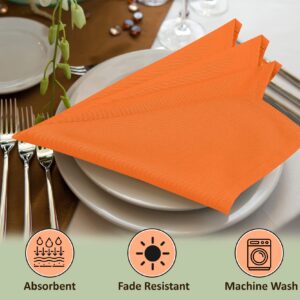 Ruvanti Cloth Napkins Set of 12, 18x18 Inches Napkins Cloth Washable, Soft, Durable, Absorbent, Cotton Blend. Table Dinner Napkins Cloth for Thanksgiving, Halloween Dinners Parties - Orange/Fall