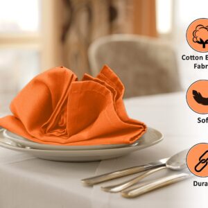 Ruvanti Cloth Napkins Set of 12, 18x18 Inches Napkins Cloth Washable, Soft, Durable, Absorbent, Cotton Blend. Table Dinner Napkins Cloth for Thanksgiving, Halloween Dinners Parties - Orange/Fall