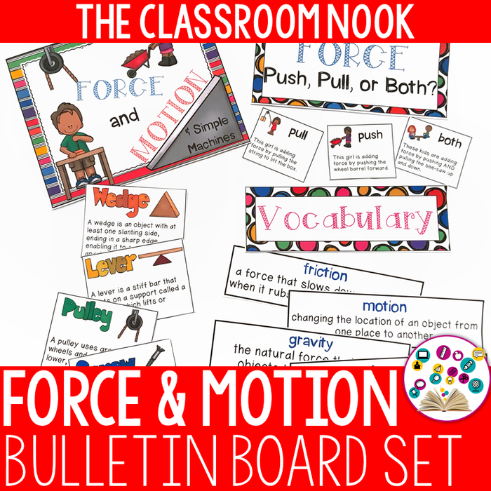 Bulletin Board Set: Force and Motion (+ Simple Machines) (38-Pieces)