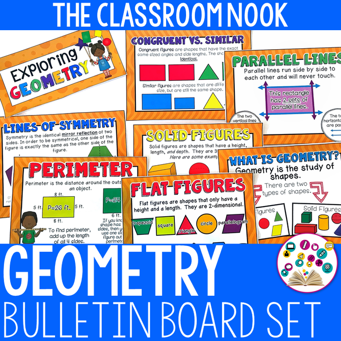 Bulletin Board Set: Geometry (7 Posters, 8.5x11)