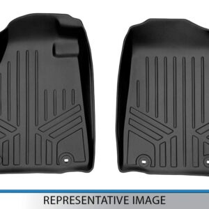 SMARTLINER Custom Fit Floor Mats 1st Row Liner Set Black Compatible with 2015-2022 Compatible with Ford F-150 SuperCab or SuperCrew Cab