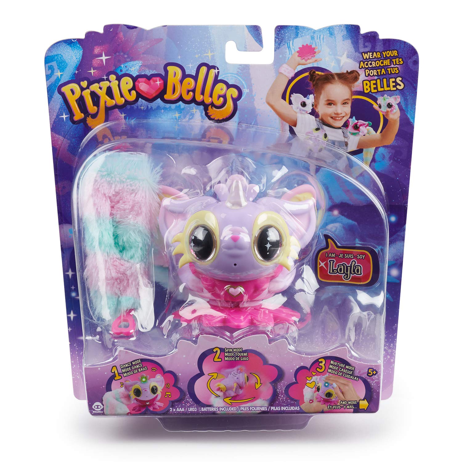 Pixie Belles - Interactive Enchanted Animal Toy, Layla (Purple)