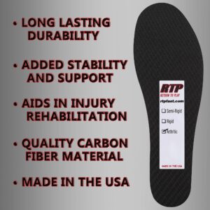 Carbon Fiber Full Shoe Semi-Rigid Insert 25 cm Men's Size 8 or Women's Size 9 Made in The USA