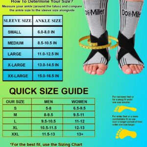 Doc Miller Ankle Brace for Women and Men, 1 Pair Ankle Compression Sleeve with Adjustable Elastic Support Straps for Plantar Fasciitis Relief Sprained Foot and Achilles Tendonitis