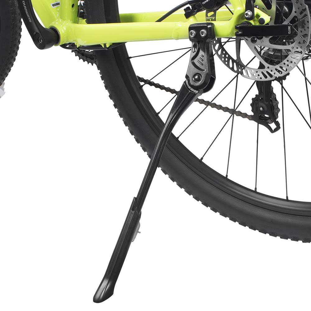 BV Bike Kickstand - Mountain Bike Kick Stand for 24-29" Bicycles - Adjustable Length, Non-Slip Sole, Aluminum Alloy Material - Black Bicycle Kickstand