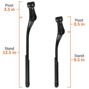 BV Bike Kickstand - Mountain Bike Kick Stand for 24-29" Bicycles - Adjustable Length, Non-Slip Sole, Aluminum Alloy Material - Black Bicycle Kickstand