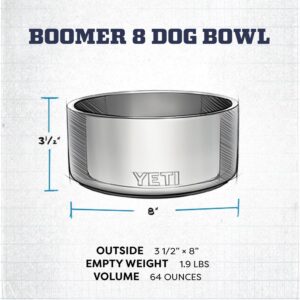 YETI Boomer 8, Stainless Steel, Non-Slip Dog Bowl, Holds 64 Ounces, Navy