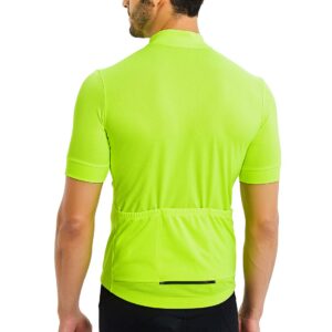 CATENA Men's Cycling Jersey Long Sleeve Shirt Running Top Moisture Wicking Workout Sports T-Shirt (F-Green-Short, L)