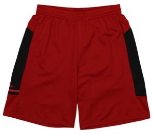 adidas game built player climalite short with pockets, power red- black large