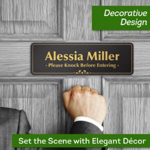 Name Plates for Doors, Custom Office Door Signs, Personalized Wall Plaques - 2.5x8 Inch, 18 Colors, (Prestige) Made in USA By My Sign Center