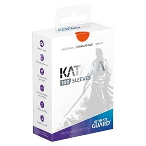 Ultimate Guard Matte Orange Katana Sleeves Standard Size Standard Size 100 ct Card Sleeves Individual Pack