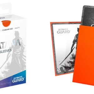 Ultimate Guard Matte Orange Katana Sleeves Standard Size Standard Size 100 ct Card Sleeves Individual Pack