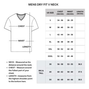 Real Essentials Men's V Neck Quick Dry Fit Tshirt, Set 4, XXL, Pack of 5