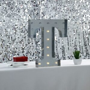 tableclothsfactory 2 ft | vintage metal marquee letter lights cordless with 16 warm white led - t