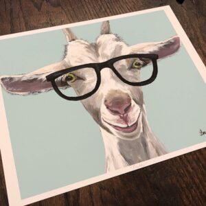 Goat Art Print - Goat Decor - Goat with Glasses Art - Gifts for Goat Lovers - Cute Goat Print - Goat Gifts - Goat Wall Art - Goat Art from Lee Keller, Hippie Hound Studios