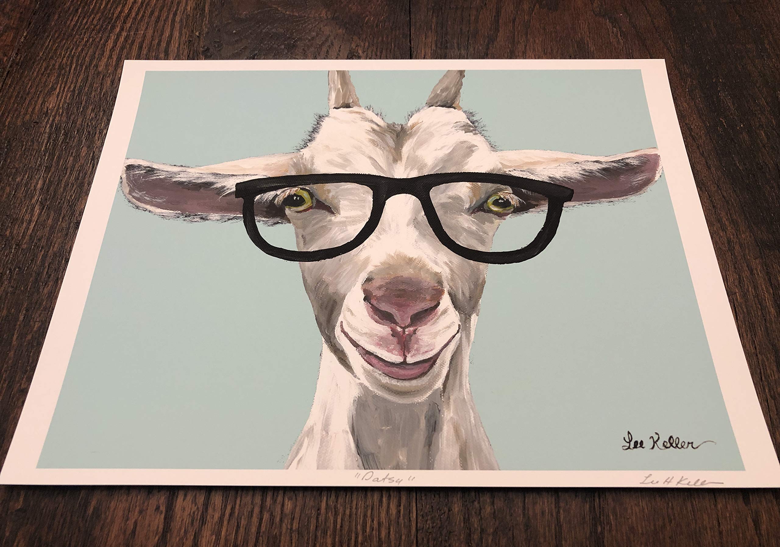 Goat Art Print - Goat Decor - Goat with Glasses Art - Gifts for Goat Lovers - Cute Goat Print - Goat Gifts - Goat Wall Art - Goat Art from Lee Keller, Hippie Hound Studios