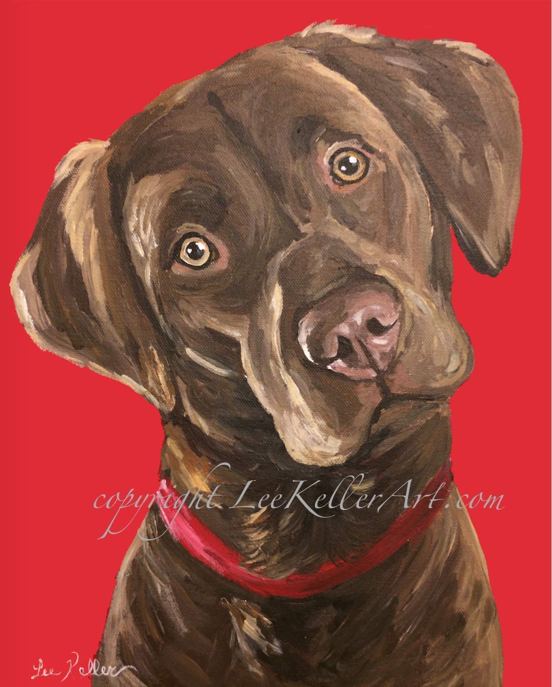 Chocolate Lab Art Print - Chocolate Labrador Decor - Gifts for Chocolate Lab Lovers - Cute Labrador Print - Chocolate Lab Home Decor