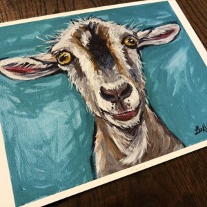 Goat art Print, Gizmo' Goat lover gift, Goat decor