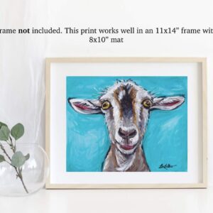 Goat art Print, Gizmo' Goat lover gift, Goat decor