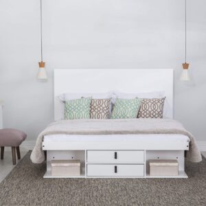 memomad Bali Storage Platform Bed with Drawers (Queen Size, Off White)